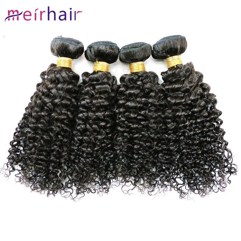 Indian Curly Human Hair Bundles Double Drawn